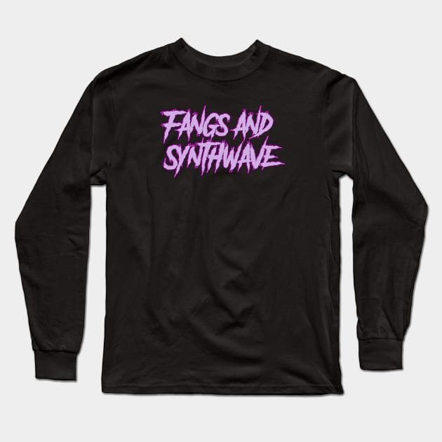 Fangs and Synth Big Violet Logo Long Sleeve T-Shirt by Electrish